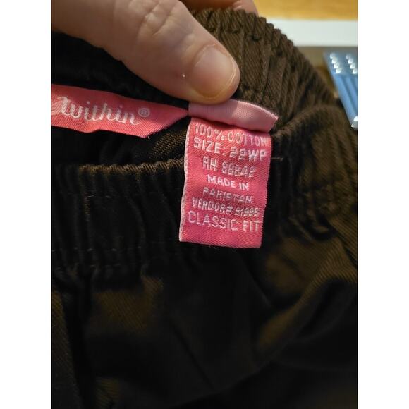 Woman Within Brown Straight Leg Classic High Rise Pull On Pants Womans Size 22WP - Picture 4 of 4